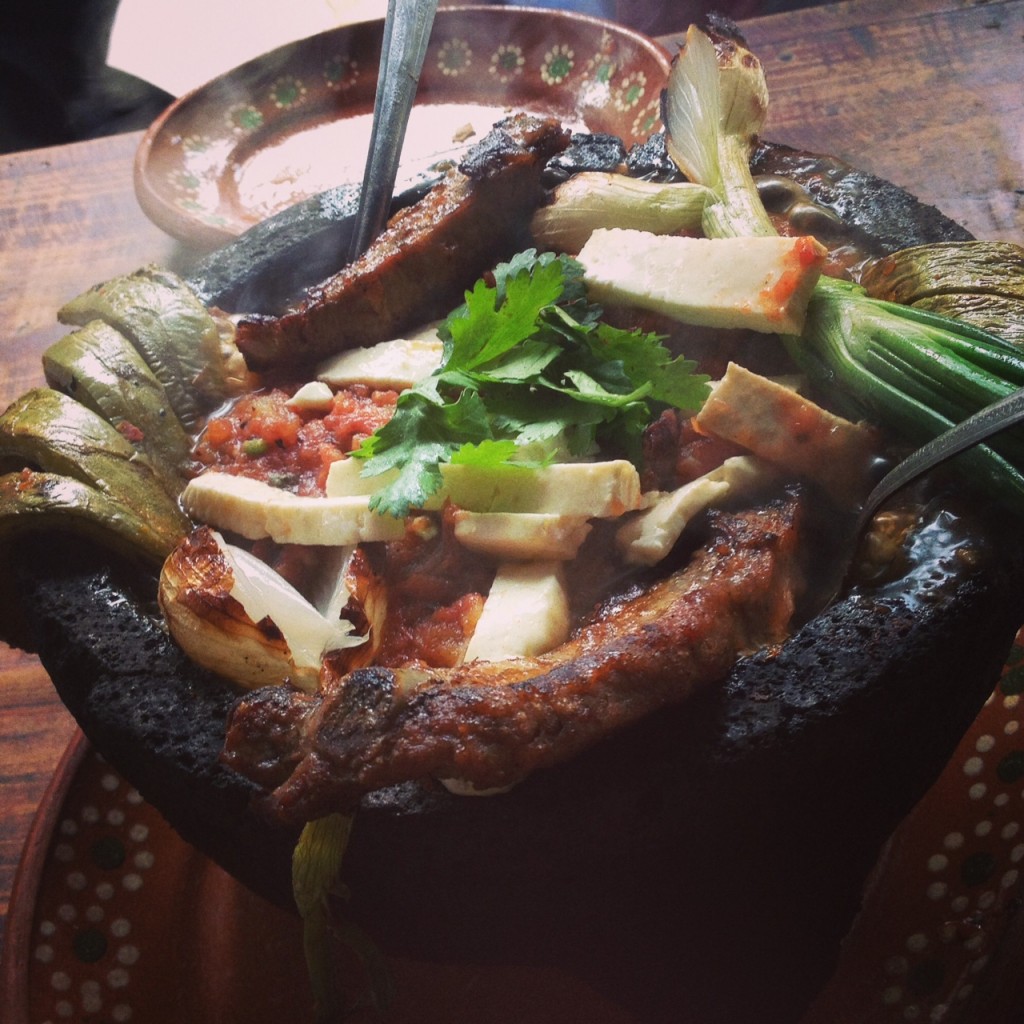 Molcajete, basically steamed deliciousness in a pot.